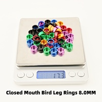 Bagues d'identification pour oiseaux, bagues multicolores en aluminium pour pattes d'oiseaux, 50 pièces, bagues de marquage portables pour oiseaux (8 mm, 50 pièces)