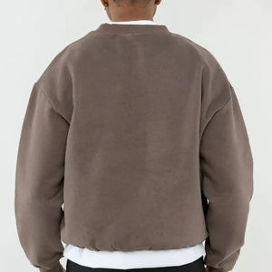 Sweat-shirts à col rond amples à épaules tombantes, avec logo personnalisé imprimé, vente en gros, unisexe, basiques, pour homme - Product Image 3
