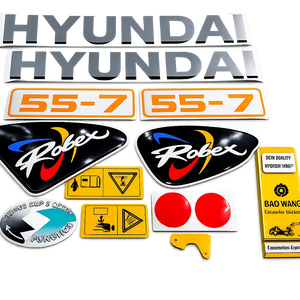 Juego de Calcomanías para Excavadora Hyundai R55 7, Etiqueta Gráfica para Carrocería R55 7, Repuesto de Calidad OEM - Product Image 1