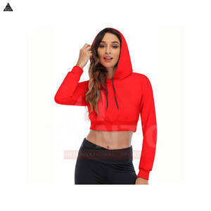 เสื้อฮู้ดครอปแขนยาวทรงหลวมสไตล์ลำลองสำหรับผู้หญิง ผ้าฝ้ายผสมเฟรนช์เทอร์รี่คุณภาพสูง แบรนด์ Oem เหมาะสำหรับฤดูหนาว - Product Image 4