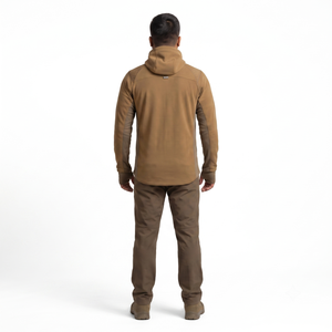 Veste tactique à capuche zippée intégrale respirante en polaire Polartec Power Stretch Pro pour homme, avec logo frontal, pour la chasse, couche intermédiaire automne/hiver - Product Image 2