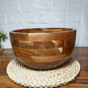 Bol à pieds en bois de frêne artisanal, grain naturel, pour soupes et salades, vaisselle écologique et durable pour la table à manger - Product Image 5