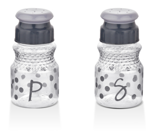 Ensemble de salières et poivrières avec motif à pois, distributeurs d'épices en plastique pour la cuisine - Product Image 2