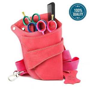 High Quality Leather Barber Scissor <b>Pouch</b> Professional Salon Stylist Tool Belt Holster For Hair Shears LBSH-0012 - Product Image 1
