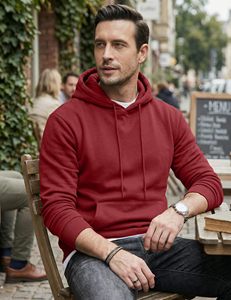 Sudaderas con Capucha Extra Grandes Personalizadas para Hombre, 100% Algodón, Estampado Sólido, Corte Holgado, Cuello con Capucha, Cordón Ajustable, Bolsillos, Estilo Formal, Primavera, ODM - Product Image 4