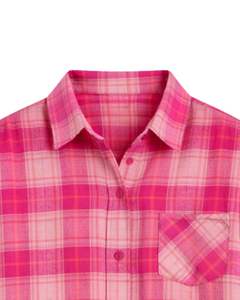 เสื้อเชิ้ตผ้าสักหลาดลายสก็อตสีชมพูไล่เฉดสำหรับผู้หญิง ผลิตตามสั่ง แขนยาว ติดกระดุม ลำลอง ผ้าคอตตอนผสม เหมาะสำหรับฤดูใบไม้ร่วงและฤดูหนาว - Product Image 5