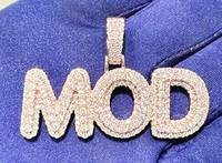 Pendentif Lettre Hip Hop Iced Out en Moissanite, Chaînes en Or, Bijoux en Argent 925 Plaqué Rhodium pour Cadeau et Fête