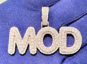 <b>Iced</b> <b>Out</b> Hip Hop Letter Pendant Moissanite Charm Gold <b>Chains</b> Jewelry 925 Silver Rhodium Plated for Gift Party - Product Image 2