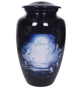 Urna Funeraria de Metal Ecológica Hecha a Mano, Moderna y Exclusiva, con Diseño Pintado a Mano para Decoración del Hogar, de Venta Rápida - Product Image 1