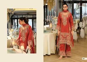 Traje Salwar de Seda Chinon Festivo con Bordado Rico, Vestido Étnico de Diseñador Listo para Usar para Mujeres, para Bodas y Ocasiones Especiales - Product Image 2