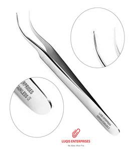 Pinces de précision de style bijoutier suisse, à pointes micro-fines courbées, instrument chirurgical en acier inoxydable, pinces médicales de précision - Product Image 1