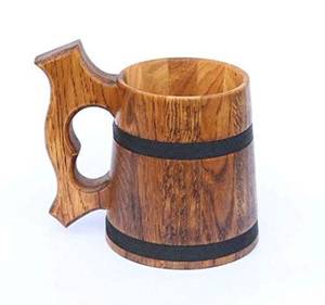 Handmade Polished Wooden Viking Drinking Horn Mug Rustic Medieval Eco-Friendly Custom Engraved Personalized Collectible <b>Beer</b> Ale - Product Image 1