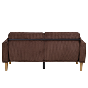 Modern Fabric Loveseat With Compressed Backrest And Seat Cushion High Density <b>Foam</b> Wooden Legs Midcentury Design For Living Room - Product Image 3