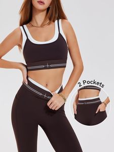 Women High Waist Sculpting <b>Leggings</b> <b>Butt</b> <b>Lifting</b> Sports Bra Crossback Design Breathable Yoga Gym Training Activewear Clothing - Product Image 2