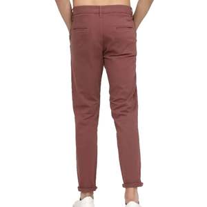 Pantalon chino pour homme, coupe slim, style décontracté, couleur bordeaux, pantalon en coton rouge vin pour homme, vêtements haut de gamme - Product Image 2