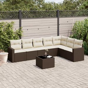 Conjunto de Sofás de Jardín de Poliratán Marrón Resistente a los Rayos UV, Muebles de Exterior Duraderos - Product Image 1
