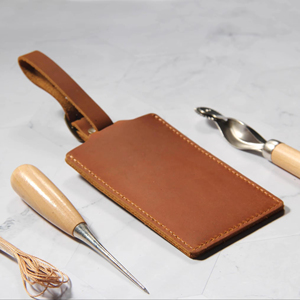 Etiquetas de Equipaje de Cuero Personalizadas, Etiquetas de Viaje Genuinas con Solapa de Privacidad, Etiquetas para Maletas Personalizadas al por Mayor LMP-0227 - Product Image 1