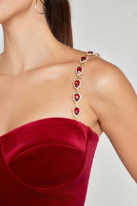 Nouvelle Arrivée Combinaison Clubwear Longue Broderie Premium Prix Raisonnable Combinaison Moulante avec Bretelles en Strass - Product Image 6