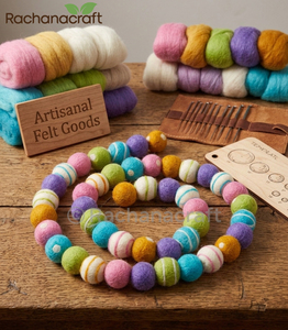 Guirnalda de Bolas de Fieltro Personalizada, Decoración de Cuerda con Esferas de Fieltro de Lana Coloridas para Navidad, Bodas, Fiestas de Cumpleaños - Product Image 2