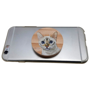 Support de téléphone en bois rond personnalisé pour fournitures d'artisanat - Product Image 1
