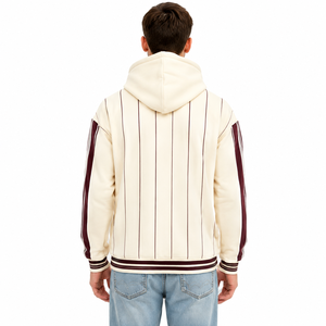 Sweat-shirt à capuche universitaire pour homme, sweat-shirt personnalisé pour collège, imprimé graphique rayé, pull-over streetwear - Product Image 6