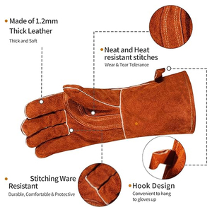 Best Hot Selling Latest Fashion High Quality Leather Welder Working <b>Gloves</b> Best Edition Most Demanded Article Welding <b>Gloves</b> - Product Image 2