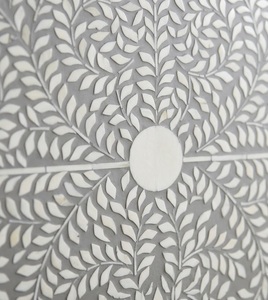 Base de Cama de Madera con Incrustaciones de Hueso Hecha a Mano en India, Decorativa con Perlas Pulidas, Mueble Moderno para Dormitorio - Product Image 2