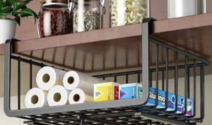 OEM/ODM Vietnam Creative Cabinet Hanging <b>Basket</b> <b>Wall</b> Mounted Iron Kitchen <b>Storage</b> Shelf Multifunction Organizer Rack - Product Image 4