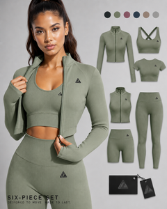 New Style Yoga sets Newly Designs With Customize Logo Yoga set For <b>Workout</b> Yoga <b>Jacket</b> <b>Workout</b> Sets for Women Sportswear Gym - Product Image 5