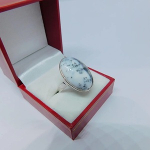 925 Sterling <b>Silver</b> Dendrite <b>Opal</b> Handmade <b>Ring</b> Natural Gemstone Boho Statement Jewelry - Product Image 1
