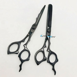 Ciseaux de coiffure professionnels en acier inoxydable japonais Black Plasma, lame tranchante - Product Image 6