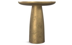 Luxe Metal Antique Metal Coffee <b>Table</b> With Conical Base Transitional Living Room Furniture Handmade - Product Image 3
