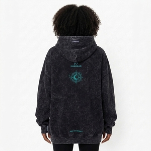 Hoodie surdimensionné vintage délavé pour femme, fabriqué en usine, en coton épais délavé à l'acide, idéal pour l'hiver - Product Image 3