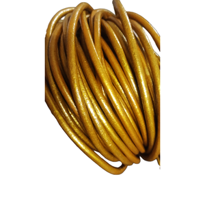Cordón de Cuero Plano Dorado Metálico para Hacer Joyas, Manualidades, Cuerda de Cuero para Pulseras, Collares y Accesorios, en Rollo - Product Image 2