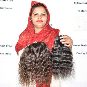 Extensions de cheveux humains Remy non traités, ondulés, double trame, sans traitement chimique, couleur naturelle noire, origine Vietnamienne - Product Image 6