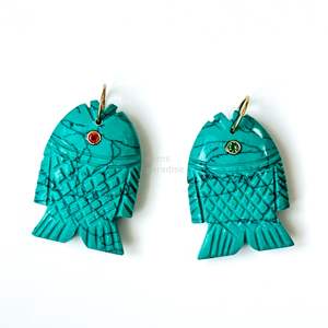 จี้ปลาสีฟ้าเทอร์ควอยซ์ AAA เงินแท้ 925 สร้อยคอพลอยทำมือ แกะสลักด้วยมือ คริสตัลบำบัด เครื่องประดับแฟชั่นสุดหรู - Product Image 3