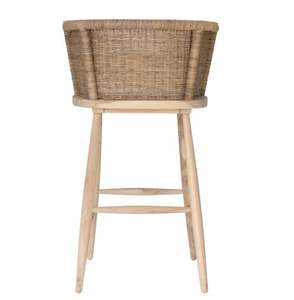 Tabouret de bar en teck massif, pour intérieur et extérieur, avec structure robuste pour les espaces commerciaux à fort trafic - Product Image 4