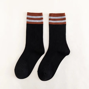 MKB ENTERPRISE Breathable Polyester Crew Sports <b>Socks</b> Men Striped Pattern Winter Cuff Comfortable Fit Everyday Use Wholesale - Product Image 2