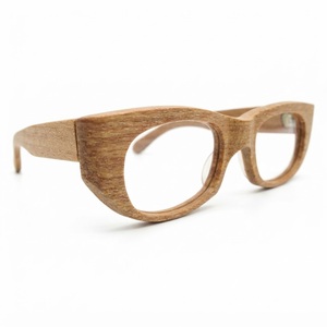 Geometric <b>Wooden</b> Sunglasses With Lightning Bolt <b>Temples</b> Custom Logo Eco Friendly Wood Frame Retro Eyewear Wholesale Bulk - Product Image 3