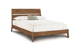 Lit plateforme moderne en bois d'acacia massif avec tête de lit à fentes |   Fabricant de lits king-size et queen-size en bois de teck et mangue naturels - Product Image 3