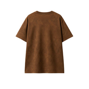 เสื้อยืดผู้ชายคุณภาพสูงทรงโอเวอร์ไซส์ ล้างสีแบบแอซิด 100% ผ้าฝ้ายสีน้ำตาล พิมพ์ลายตามสั่ง สไตล์สตรีทแวร์ลำลอง แฟชั่นฤดูร้อน - Product Image 3