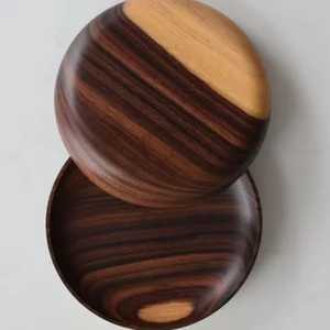 High Quality Eco-Friendly Modern Round Wooden Engraved Serving <b>Plate</b> Handmade Shiny Polished for Home Parties Use Customizable - Product Image 2