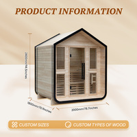 Cabaña de sauna de desarrollo permitido con certificación UKCA, WiFi inteligente, techo a dos aguas de madera termotratada, 230V, DDP Reino Unido, para jardín, DIY