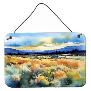 Nevada Sagebrush Watercolor Wall Hanging New Aluminum Metal <b>Sign</b> for Kitchen <b>Bar</b> Home Decor-Multicolor 8HX12W Door Plaque - Product Image 1