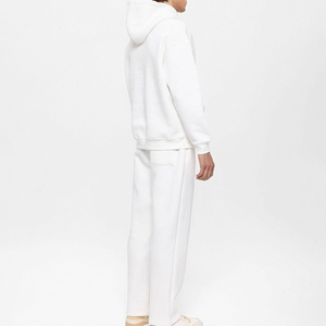 Ensemble de survêtement blanc à capuche pour homme, couleur unie, en coton, décontracté, sweat-shirt et pantalon, coupe ample, pour l'automne - Product Image 2