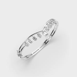 Brazalete Abierto Geométrico con Diamantes Cultivados en Laboratorio de Avina Jewels, Oro Rosa/Amarillo/Blanco de 9 Quilates, Estilo Vintage, Chapado en Rodio, IGI - Product Image 5