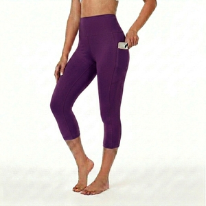 Leggings pour femmes à taille haute élastique avec poches latérales, légers, en polyamide respirant, vêtements de sport pour la salle de sport, leggings d'entraînement - Product Image 6