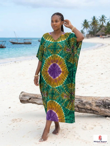 Women Printed <b>Kaftan</b> Dress Loose Fit <b>Summer</b> Beach Wear Soft Fabric Trendy Design Custom Wholesale Bulk Manufacturing Supply - Product Image 5