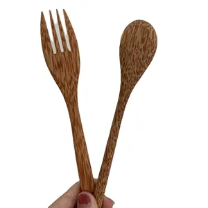 Nhà cung cấp 100% xuất xứ dừa bằng gỗ dao kéo/Việt Nam dừa thủ công mỹ nghệ Flatware/muỗng/Dao/nĩa/bền vững đồ ăn