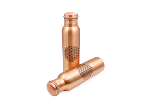 Eco-Friendly <b>Copper</b> Peacock Blossom Water <b>Bottle</b> Traditional Luxury Design - Product Image 2